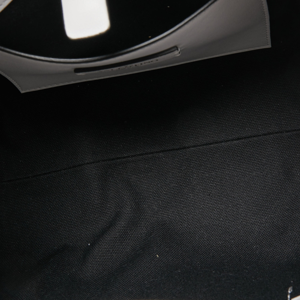 VALENTINO White/Black Zebra Print Canvas and Leather Small VLogo Tote - Picture 7 of 8
